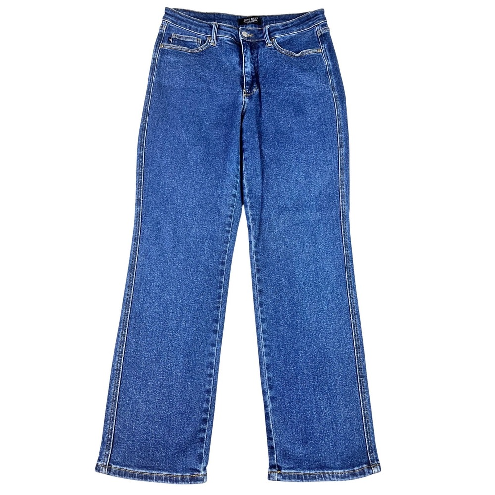 Judy Blue High Waist Tummy Control Straight Leg Jeans 11/30 Dark Wash  88575 EUC